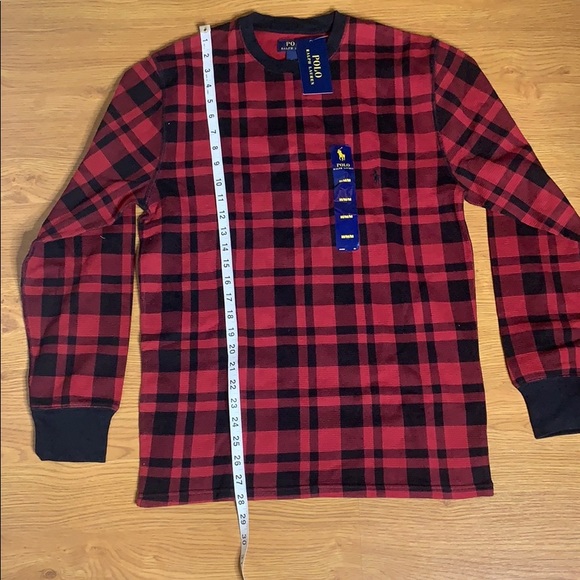 Polo Ralph Lauren Red & Black Plaid Thermal Size M - Picture 2 of 6